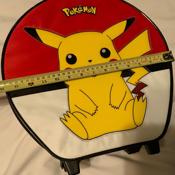 Rare Child’s Pokemon PIKACHU Round Rolling Soft Suitcase with Telescopic Handle - Picture 11 of 16